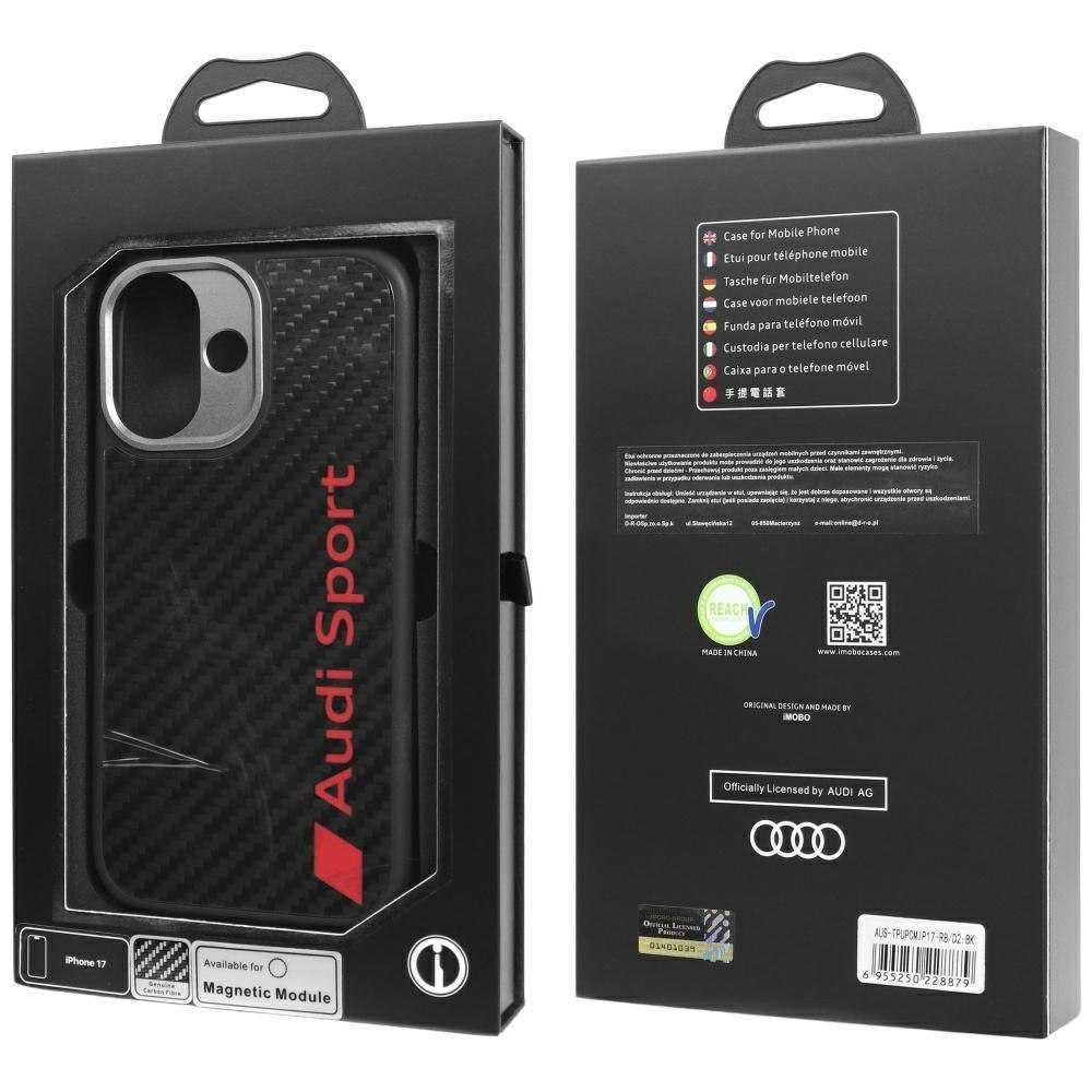 Etui Audi R8 Carbon Fiber MagSafe do iPhone 17 czarny